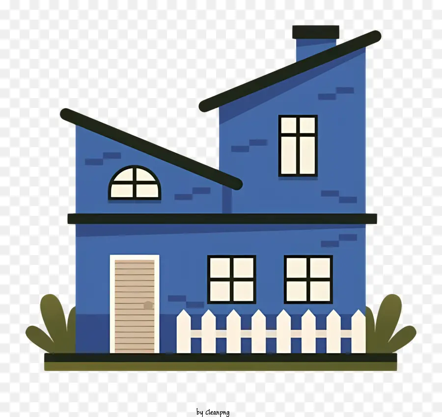 البيت，منزل أزرق صغير PNG