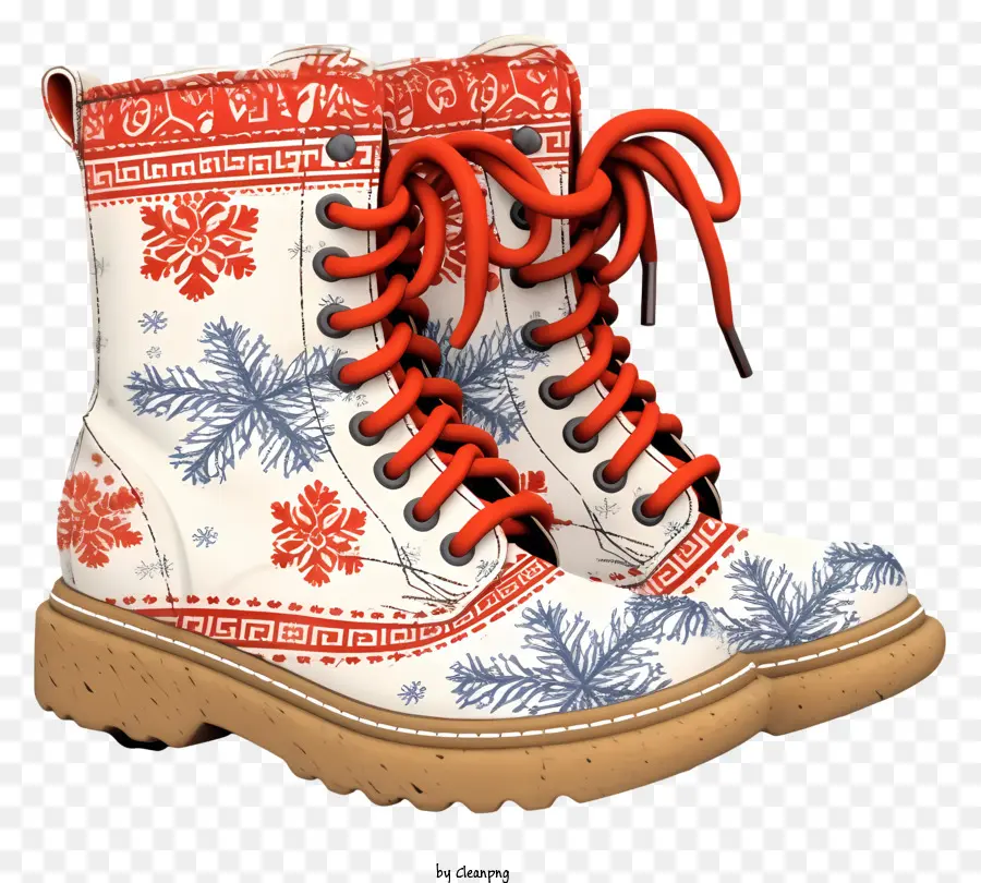 حذاء الشتاء العصري على الطراز الرجعية，أحذية ندفة الثلج PNG