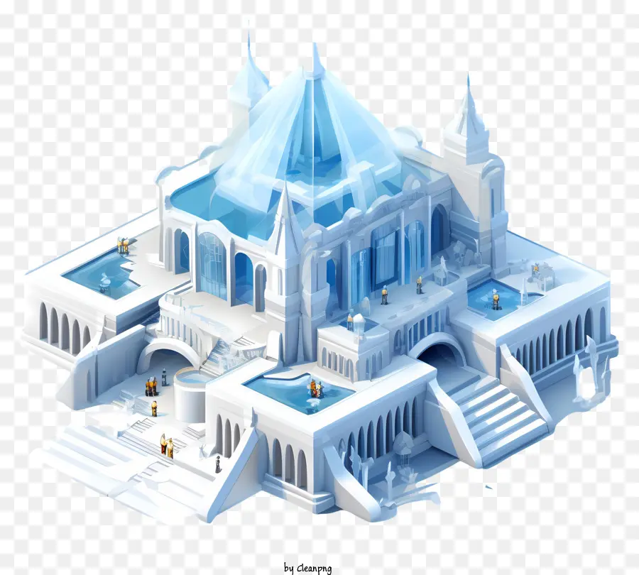 قصر الجليد，قلعة جليدية PNG
