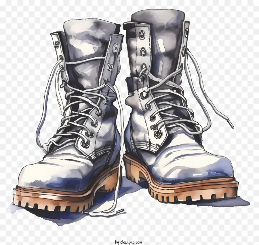 رسم أحذية الشتاء，الأحذية العسكرية PNG