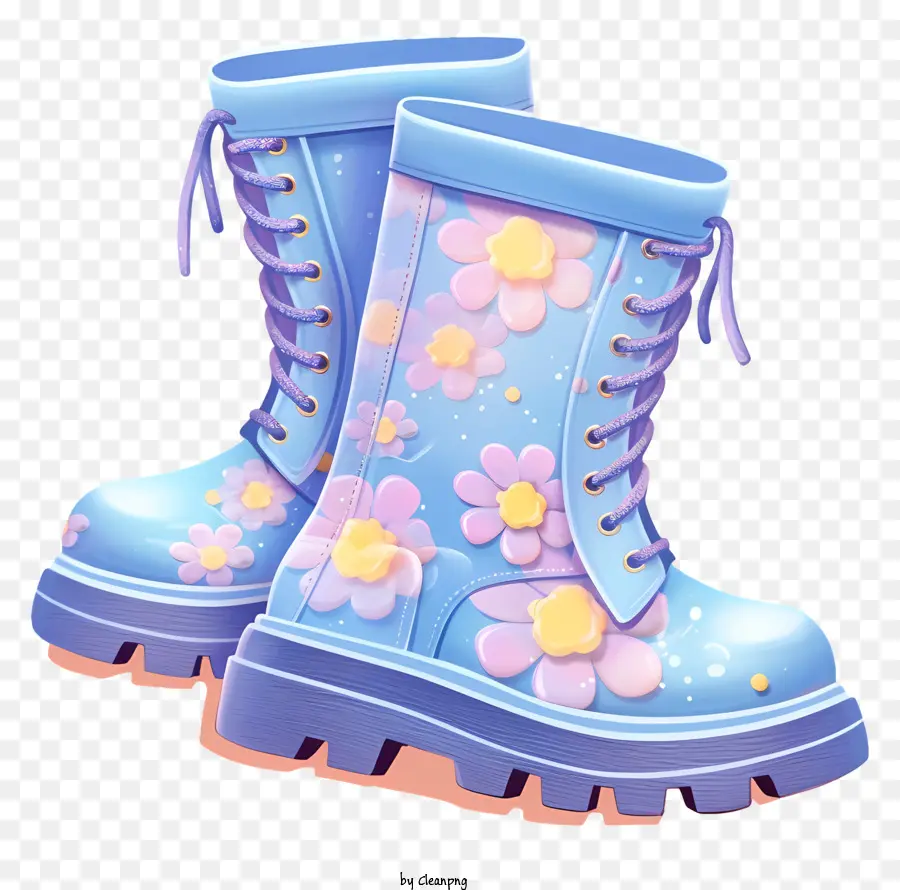 أحذية الشتاء الباستيل，أحذية المطر الأزرق PNG