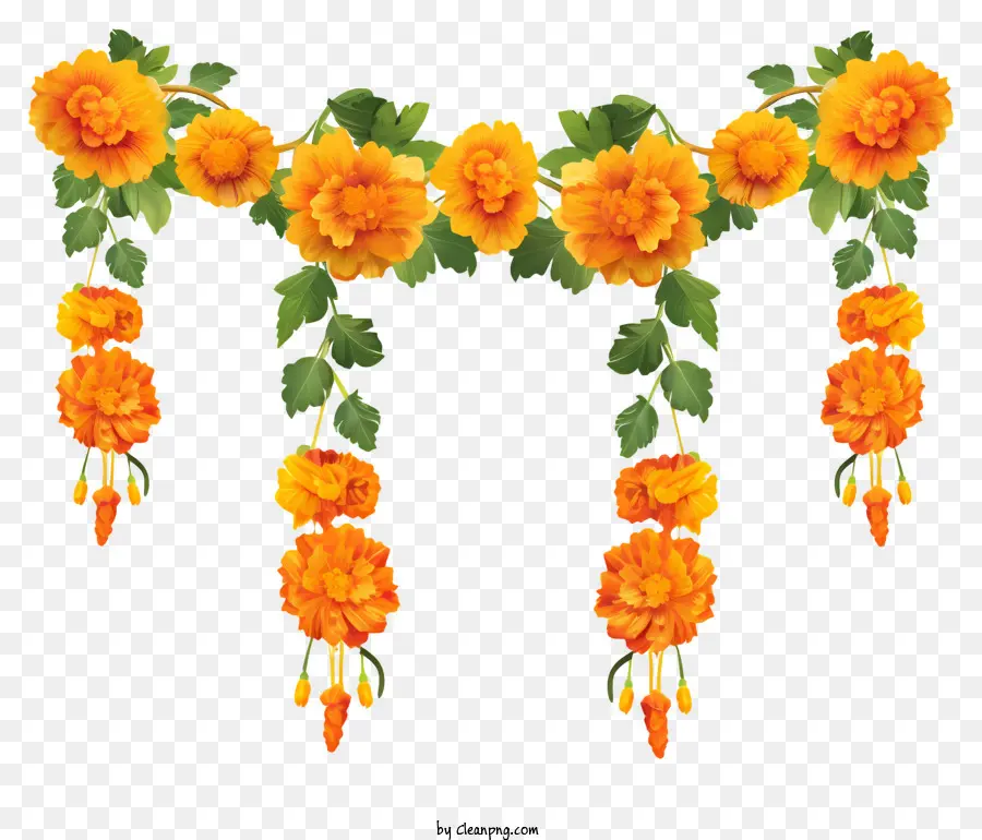 Marigold Flower Garland，إكليل PNG