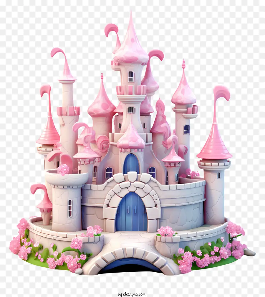 أميرة القلعة，القلعة الوردية والأبيض PNG