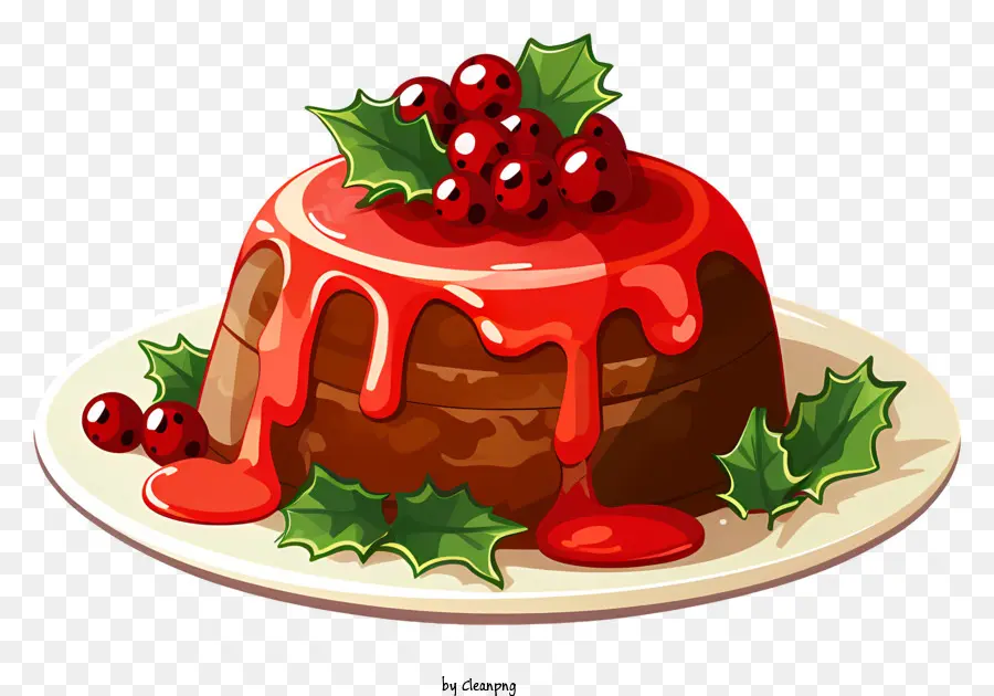 طبق عيد الميلاد，كعكة الفاكهة PNG