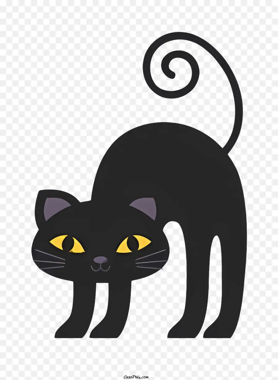 القط الأسود，قطة صفراء PNG