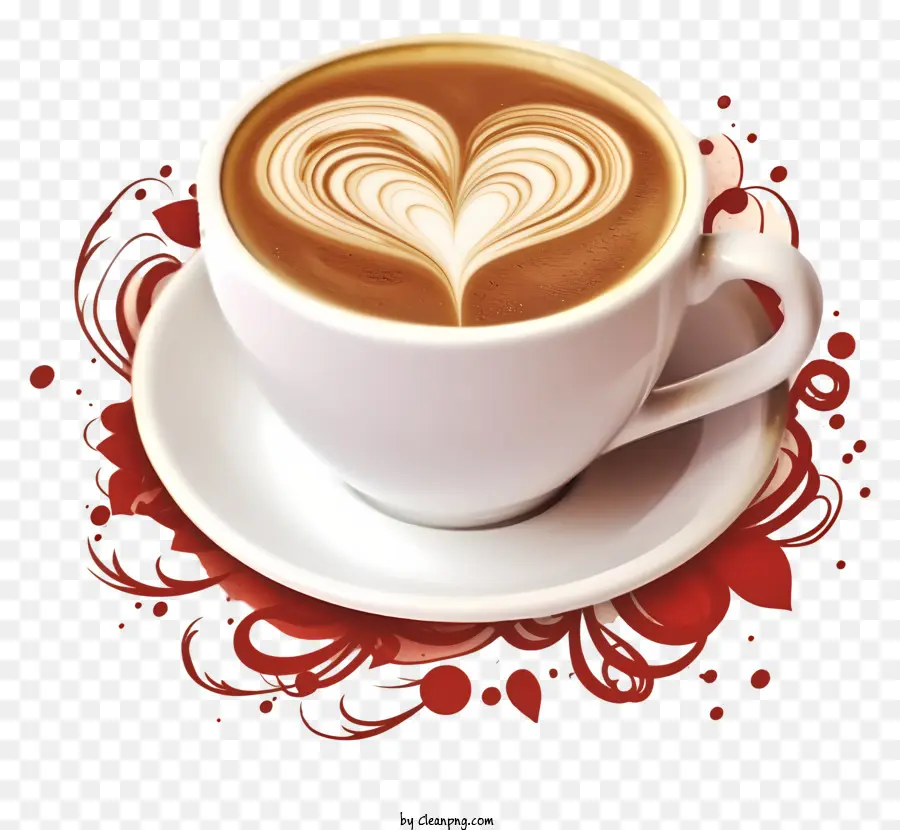 عصرية على الطراز الرجعية عيد الحب القهوة，القهوة الساخنة PNG