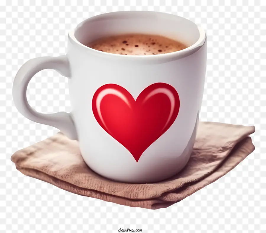عيد الحب يوم القهوة الرموز التعبيرية，القهوة على شكل قلب PNG