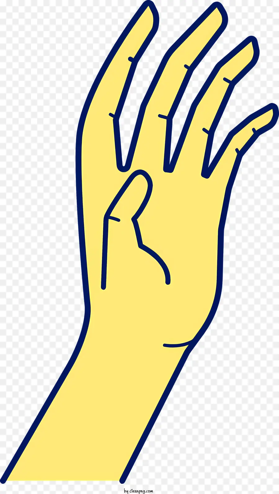 اليد الصفراء，يد منمقة PNG