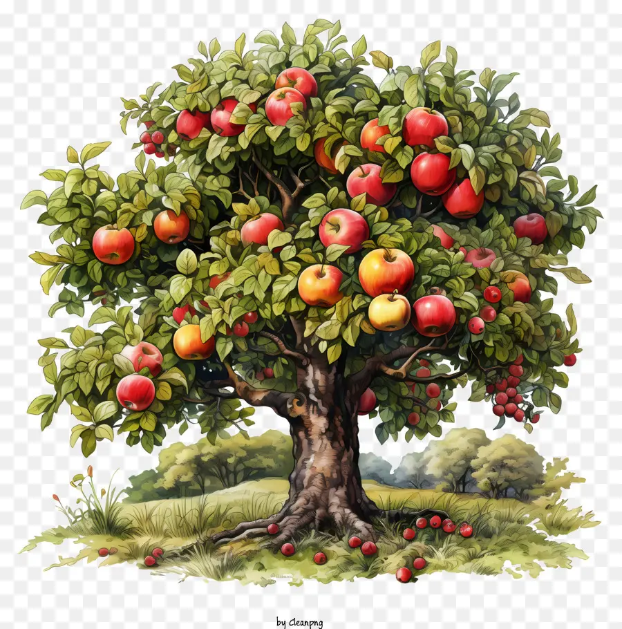 شجرة فاكهة，التفاح الأحمر PNG