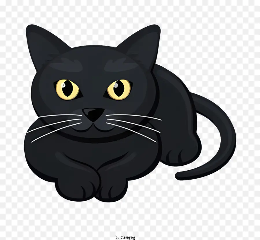 القط الأسود，وضع PNG