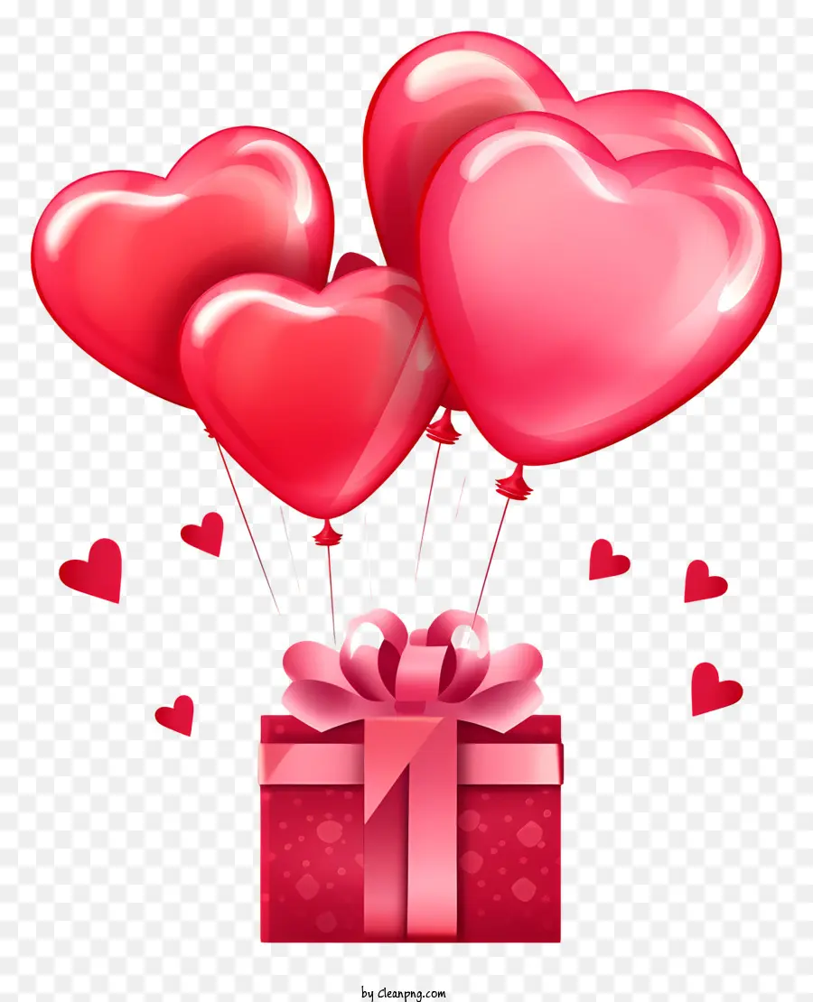 بالون هدايا عيد الحب المسطح，بالونات على شكل قلب PNG