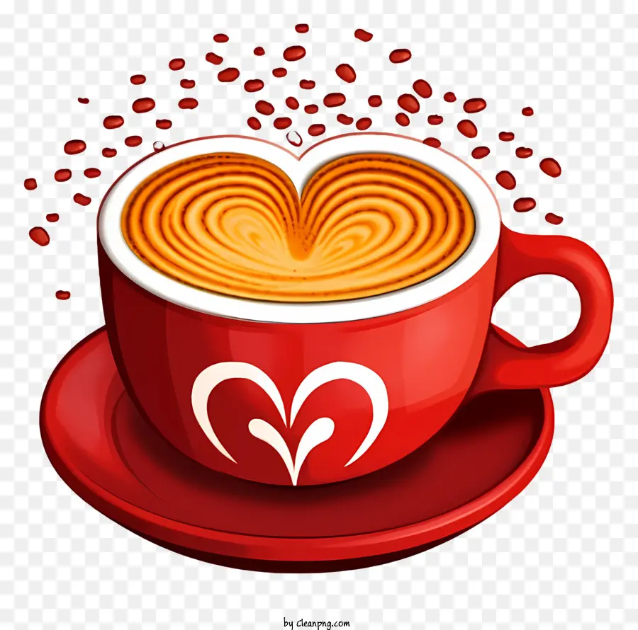 قهوة يوم عيد الحب واقعية，قدح القهوة PNG