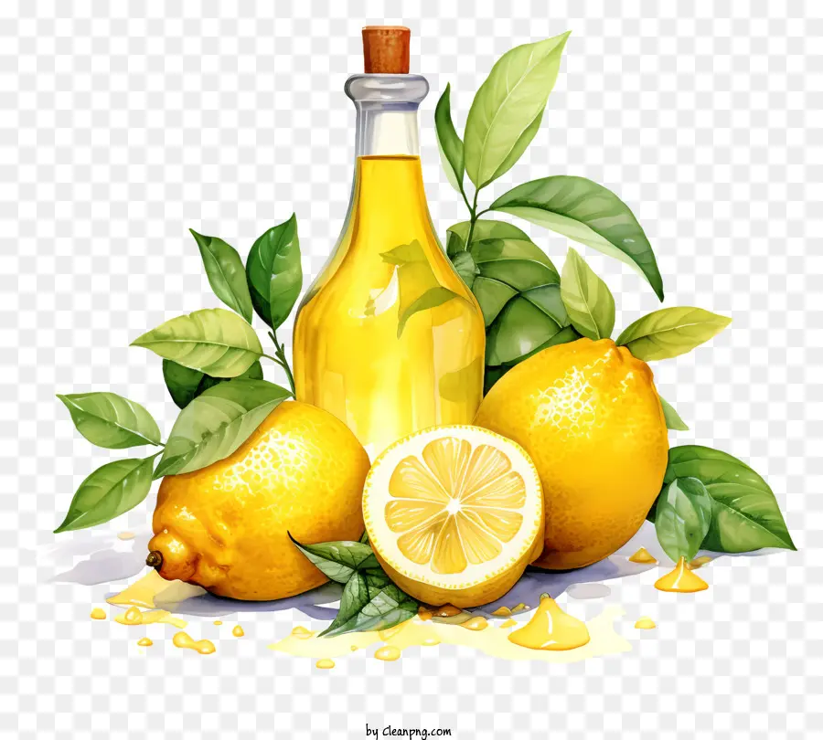 زيت الليمون，شرائح الليمون PNG