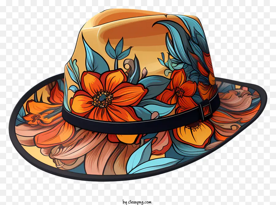 قبعة，تصميم زهرة PNG