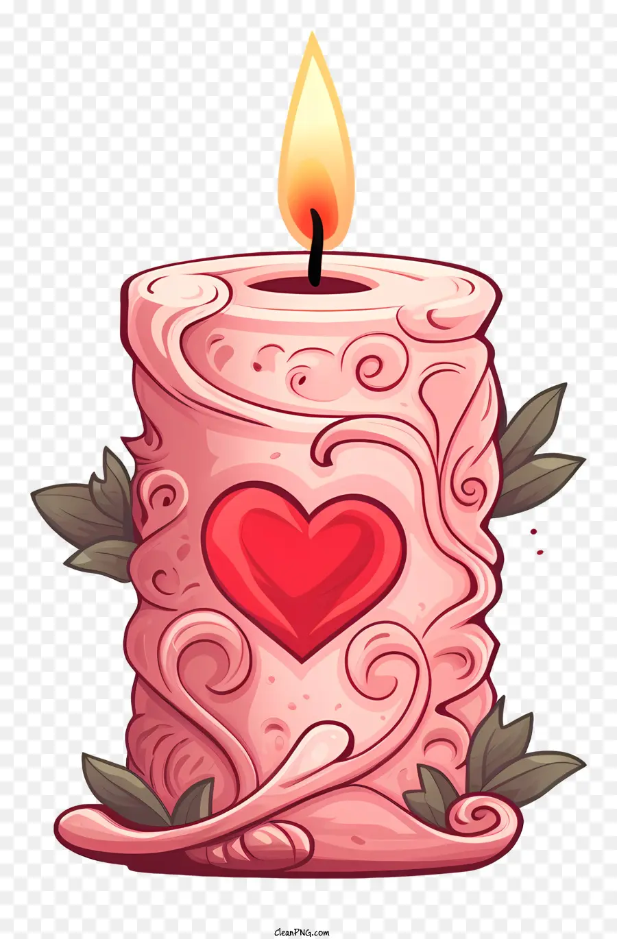 شمعة عيد الحب رسومات الشعار المبتكرة，شمعة الوردي PNG