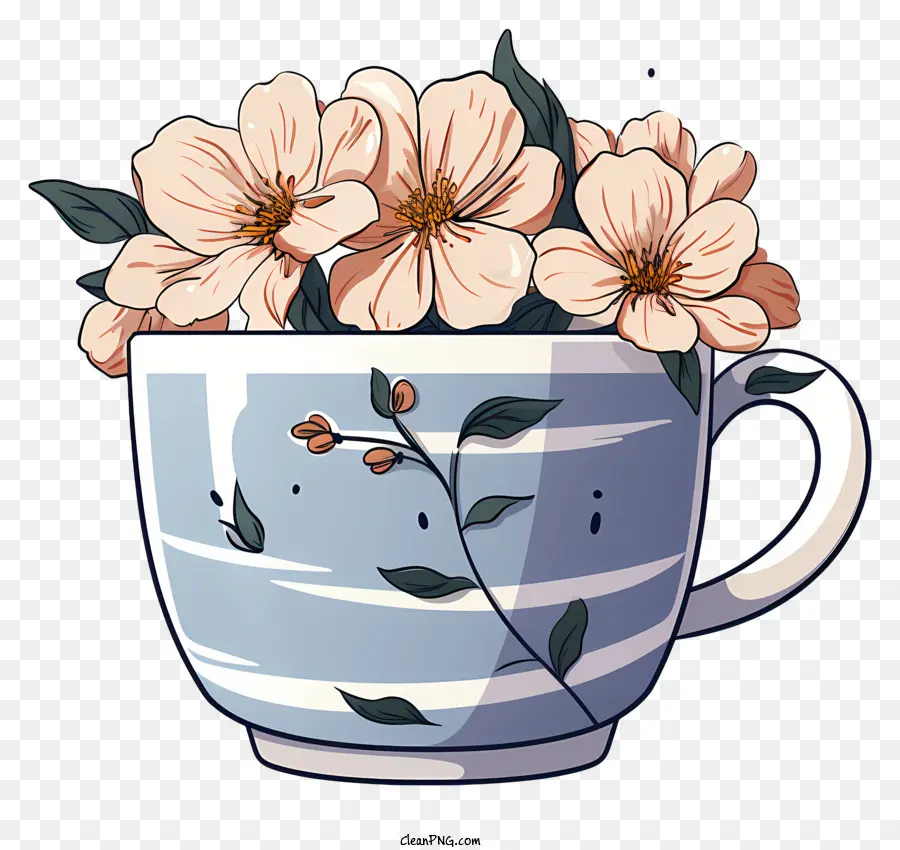 زهور القهوة，خمر إبريق الشاي PNG