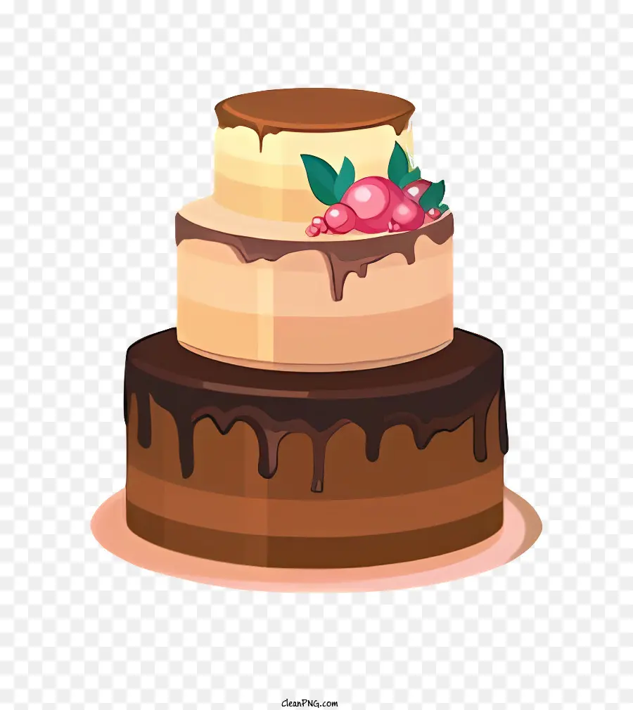 كعكة عيد ميلاد，ثلاث طبقة كعكة PNG