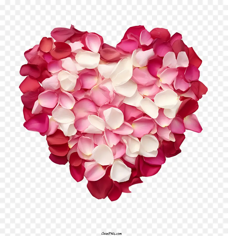 بتلات الورد قلب，الوردي PNG
