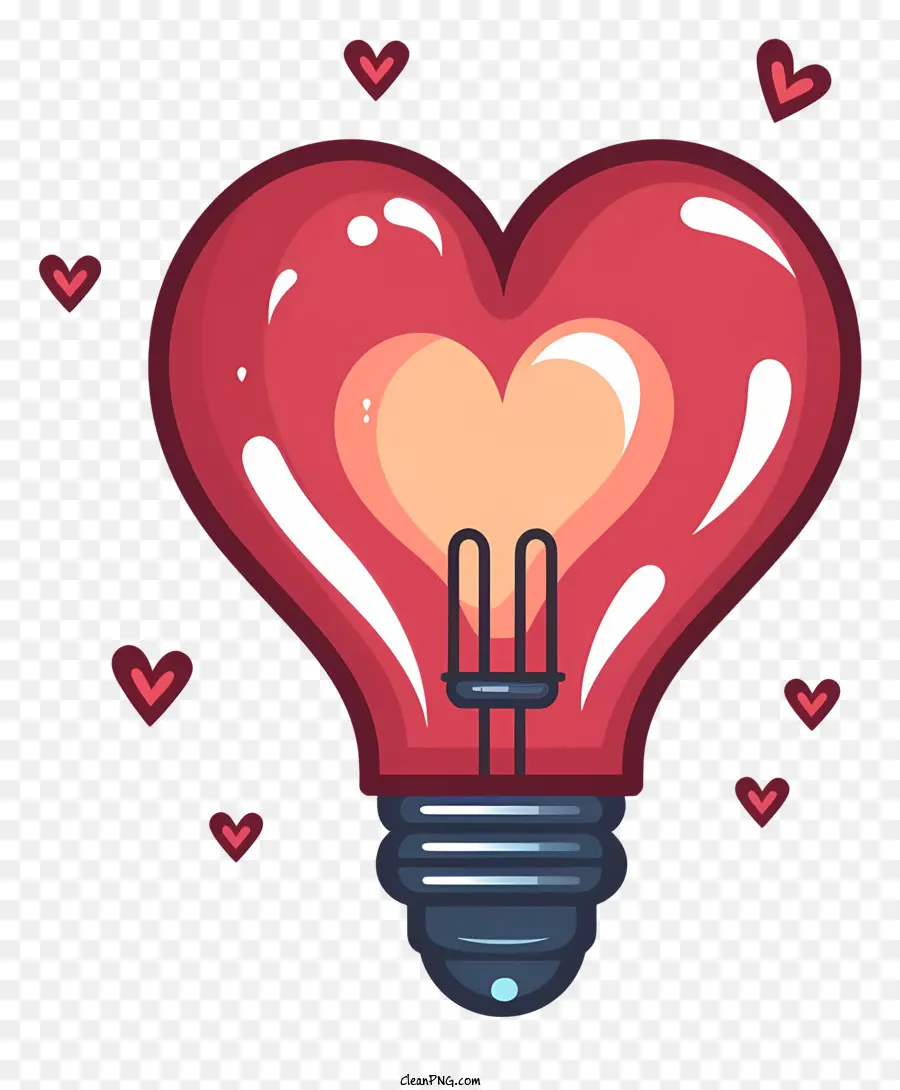 المصباح الكهربائي مع القلب，قلب المصباح الكهربائي PNG