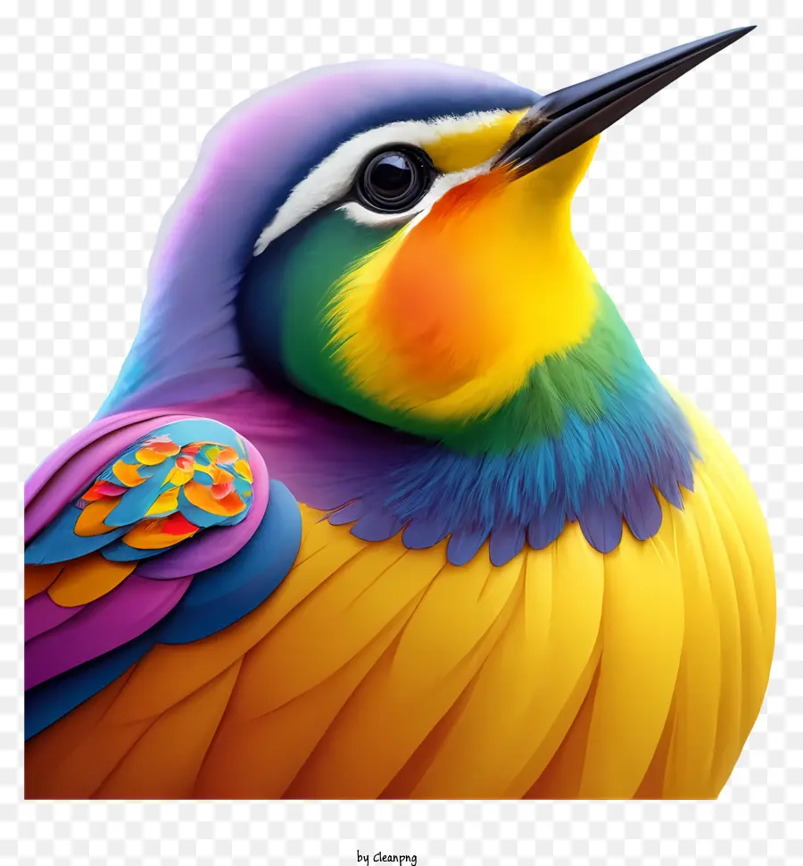الكرتون，الطيور الملونة الزاهية PNG