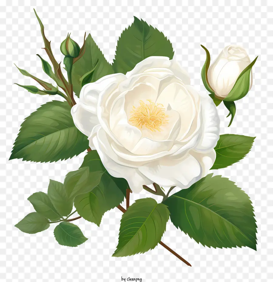 زهرة وردة بيضاء，وردة بيضاء PNG