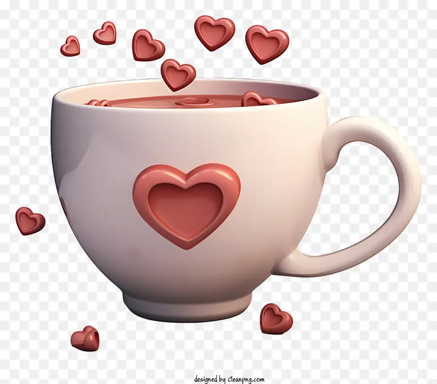 فنجان القهوة，كوب على شكل قلب PNG