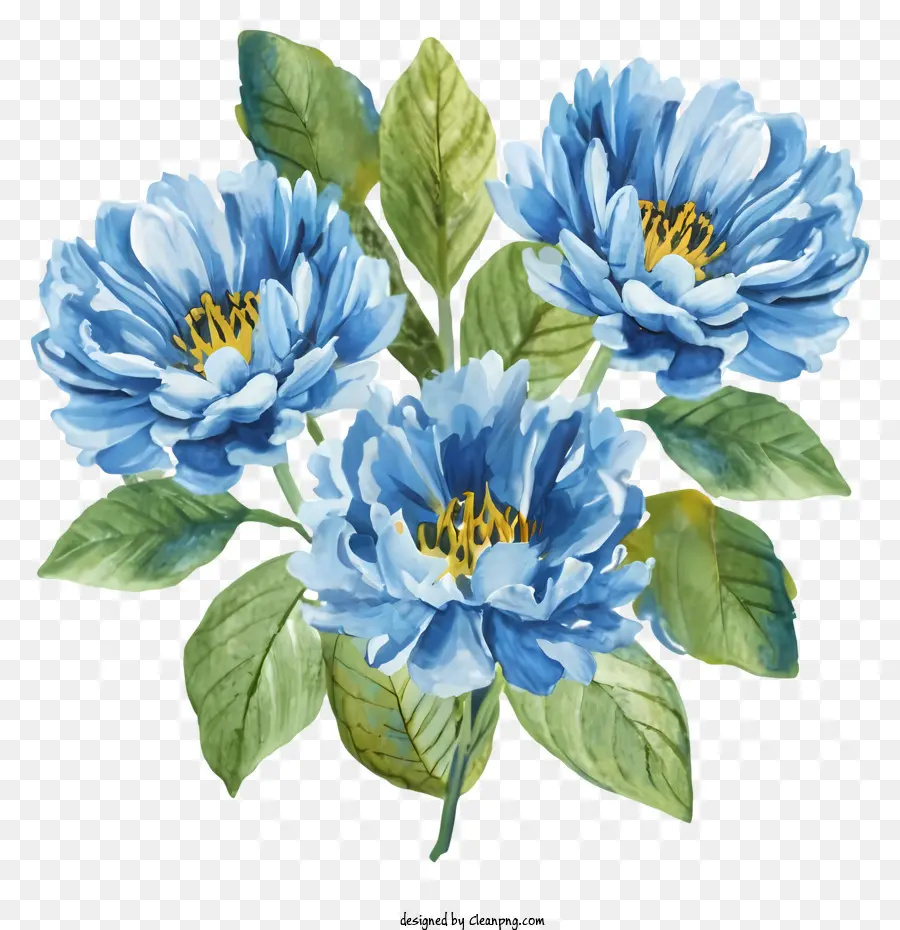الكرتون，1 زهور زرقاء PNG