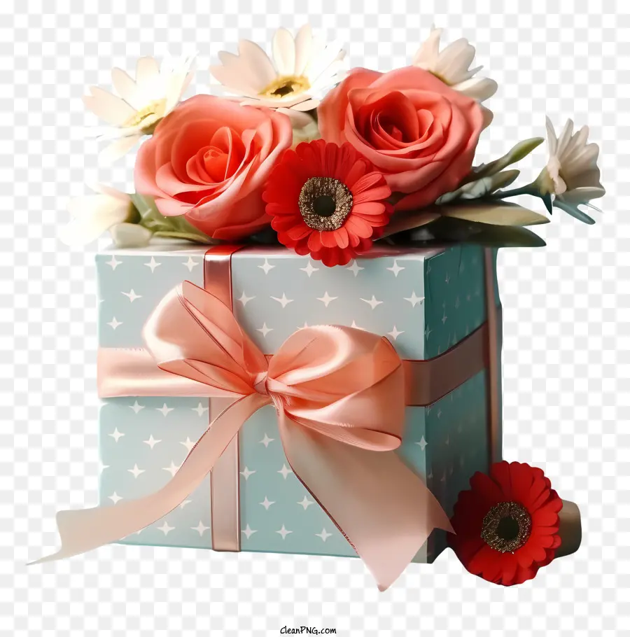 هدية مربع，الشريط الوردي PNG
