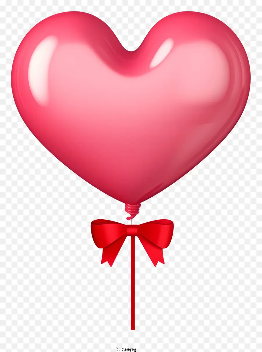 بالون هدية واقعية عيد الحب，بالون على شكل قلب وردي PNG