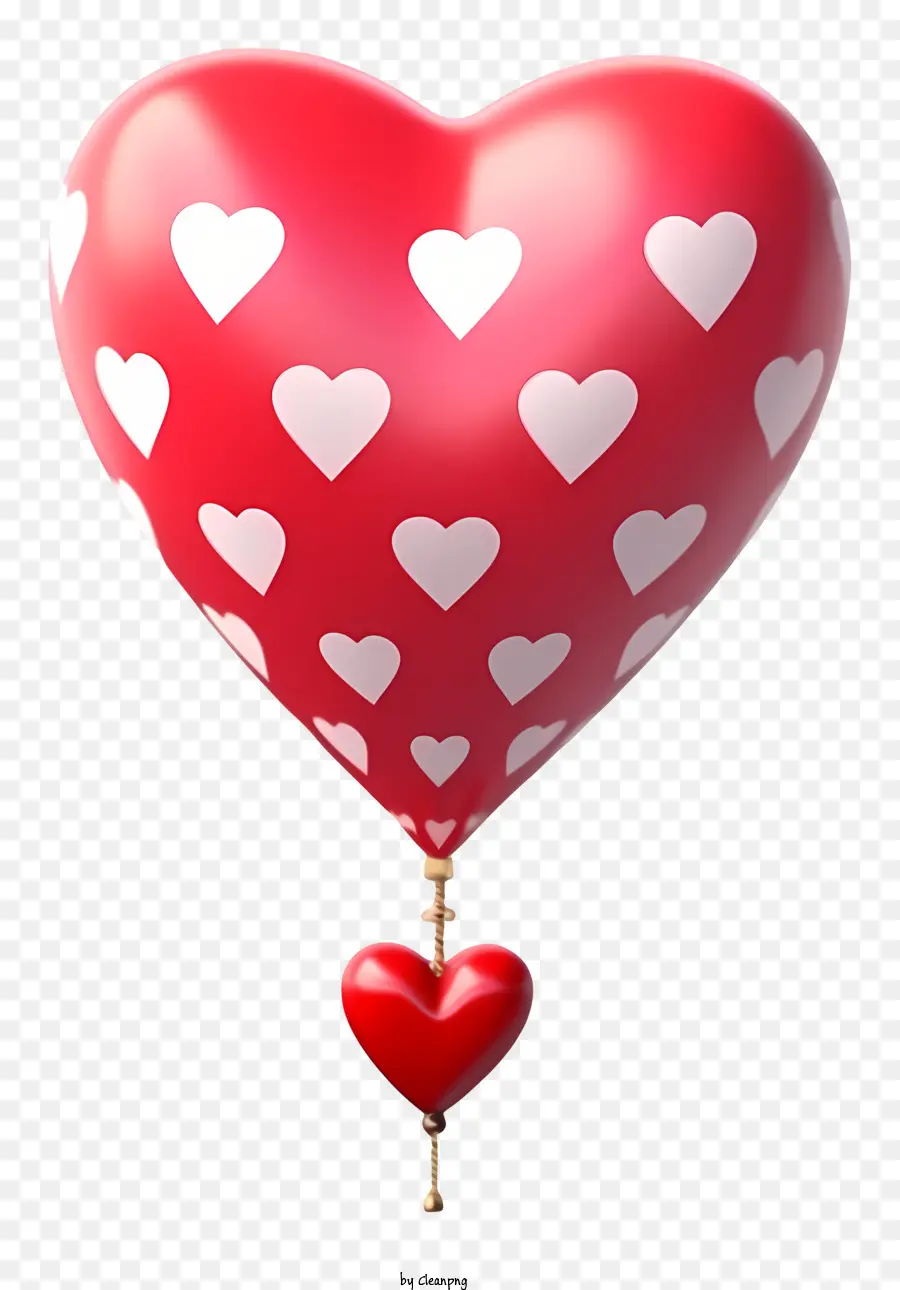 بالون هدية عيد الحب العصرية على الطراز الرجعية，بالون الأحمر PNG