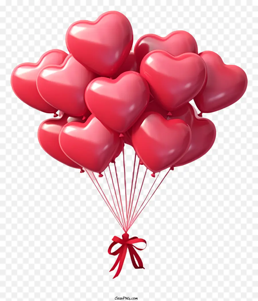 بالون هدية كرتون عيد الحب，بالونات القلب الحمراء PNG