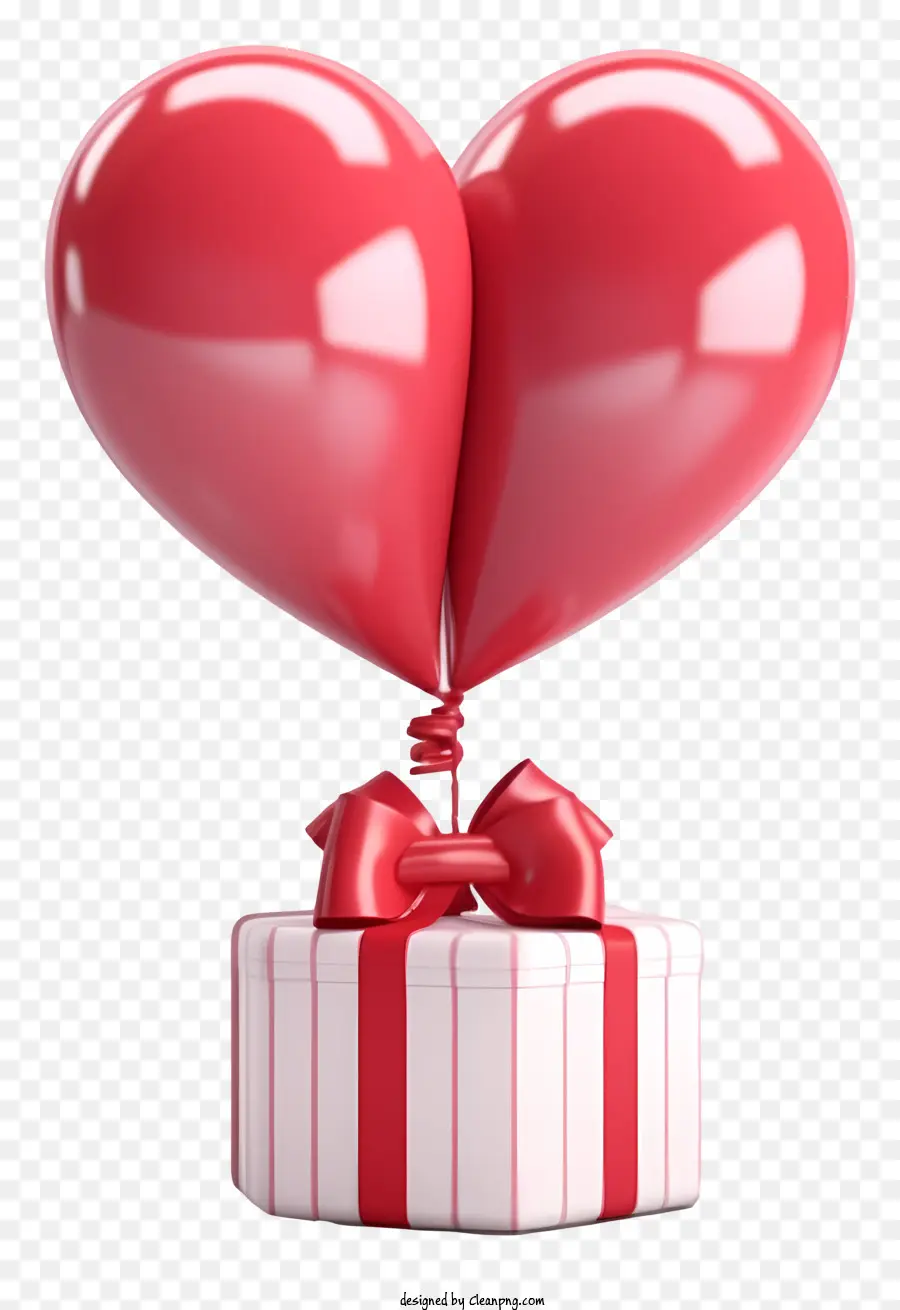 عصرية على الطراز الرجعية بالون هدية عيد الحب，Heartshaped البالونات PNG