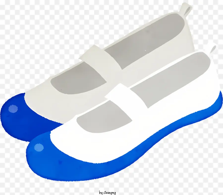 أحذية بيضاء，باطن زرقاء PNG