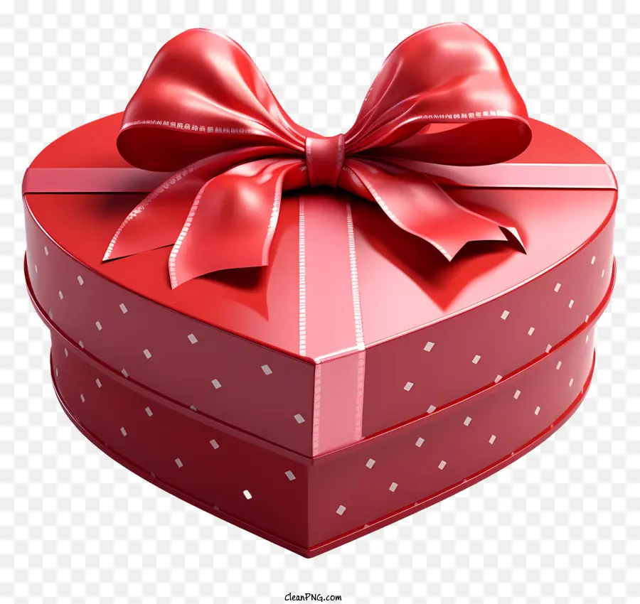 هدية مربع，صندوق على شكل قلب أحمر PNG