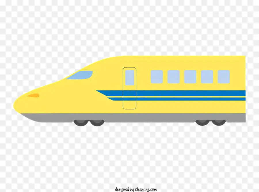 قطار رصاصة صفراء，خطوط زرقاء PNG
