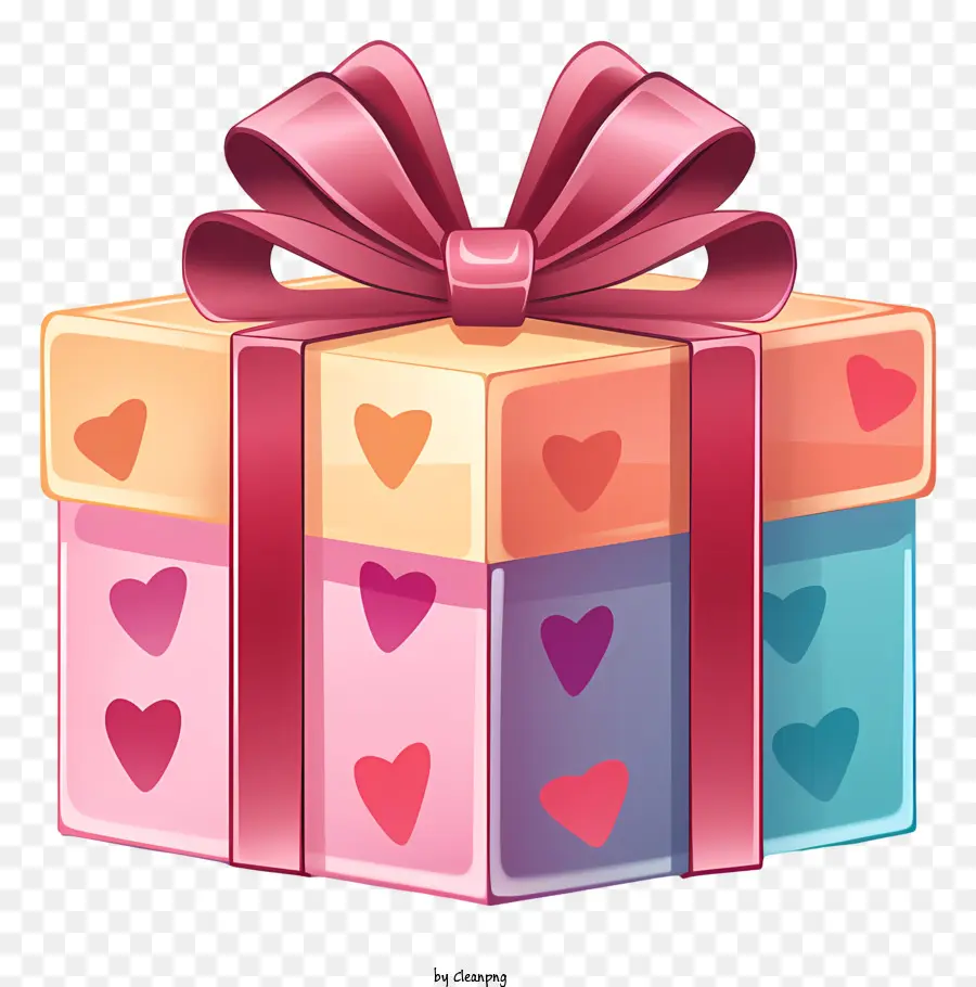 هدية مربع，علبة هدية على شكل قلب PNG