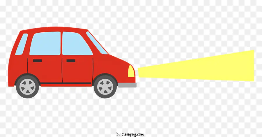 سيارة حمراء，المصابيح الأمامية PNG