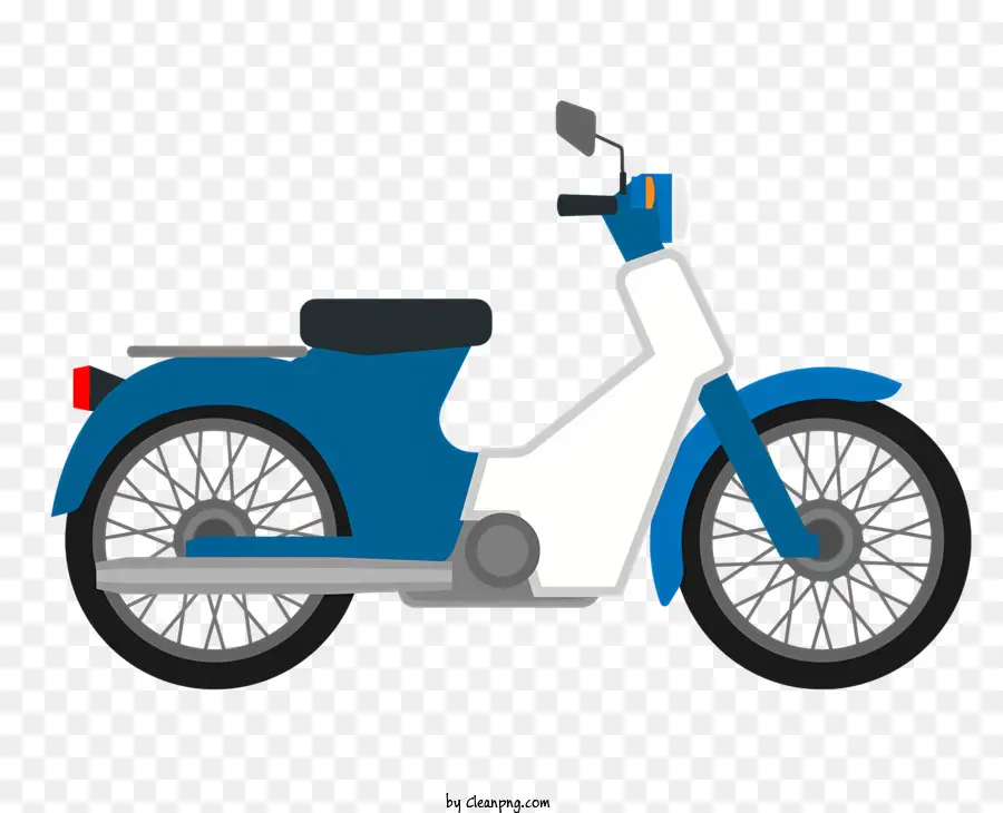 الأزرق دراجة نارية，إطارات بيضاء PNG