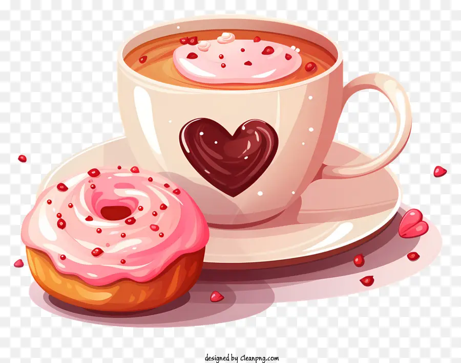 فنجان القهوة，عيد الحب PNG