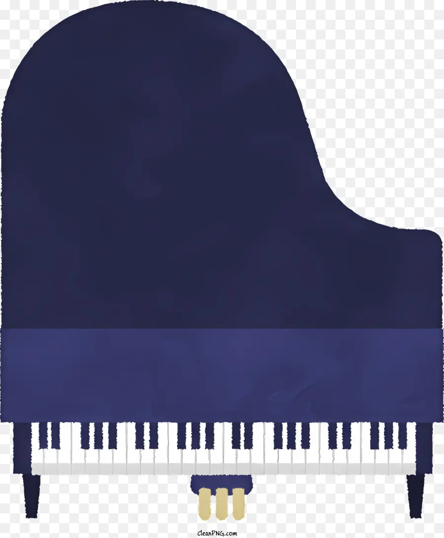 البيانو الأزرق الكبير，مفاتيح البيانو بالأبيض والأسود PNG