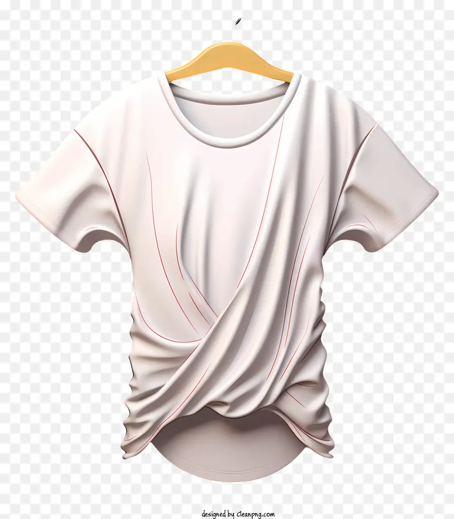 قميص واقعي ثلاثي الأبعاد，التي شيرت أبيض PNG
