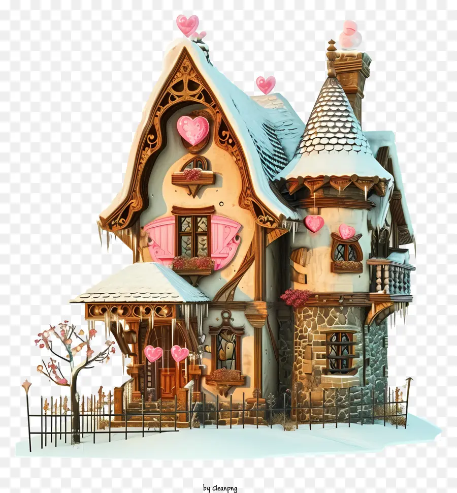منزل عيد الحب，بيت الحلوى PNG