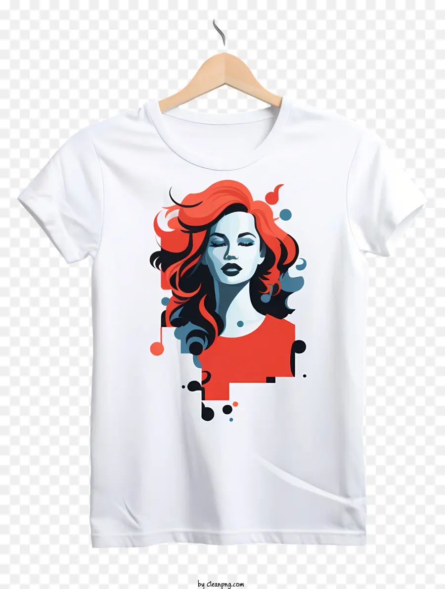 قميص على غرار الألوان المائية，المرأة الوجه PNG