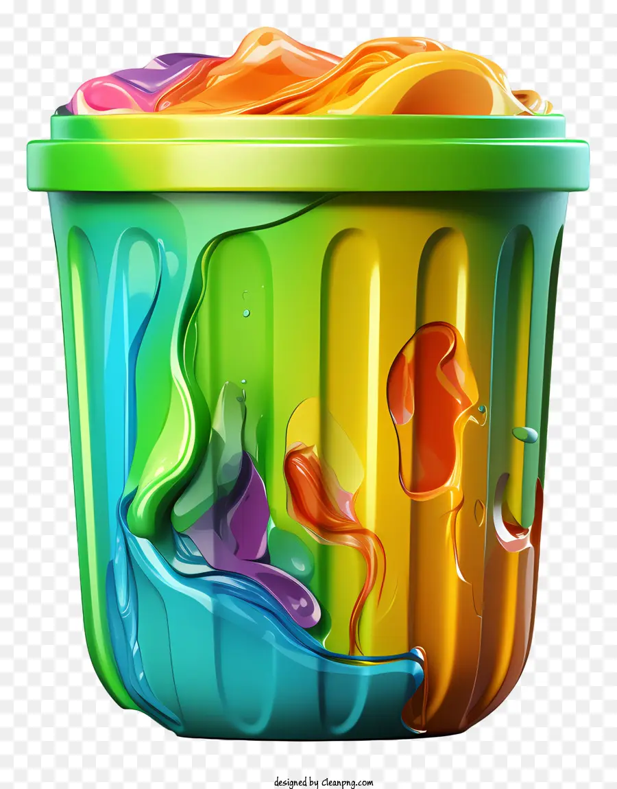 يمكن للقمامة الدهانات متعددة الألوان，يمكن للقمامة البلاستيكية PNG