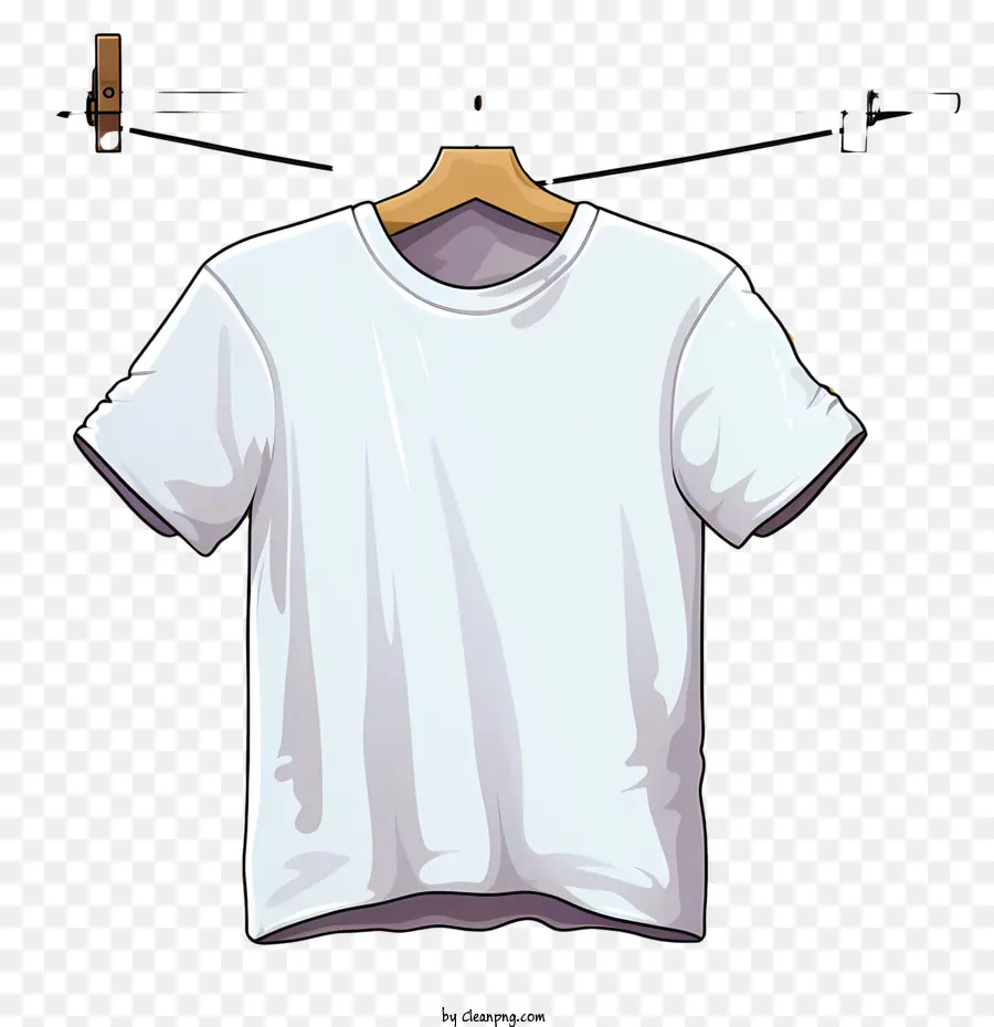 Sketch Style T Shirt على شماعات القماش，التي شيرت أبيض PNG