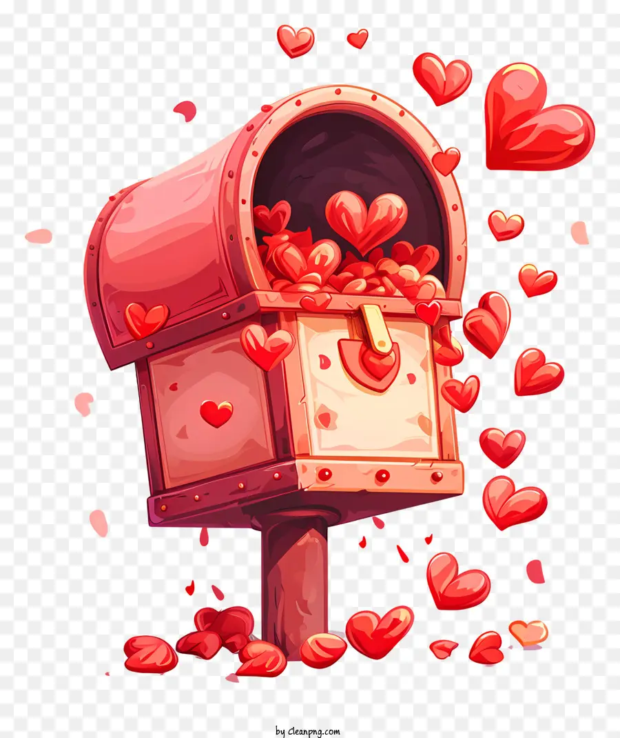 صندوق بريد عيد الحب，صندوق بريد على شكل قلب PNG