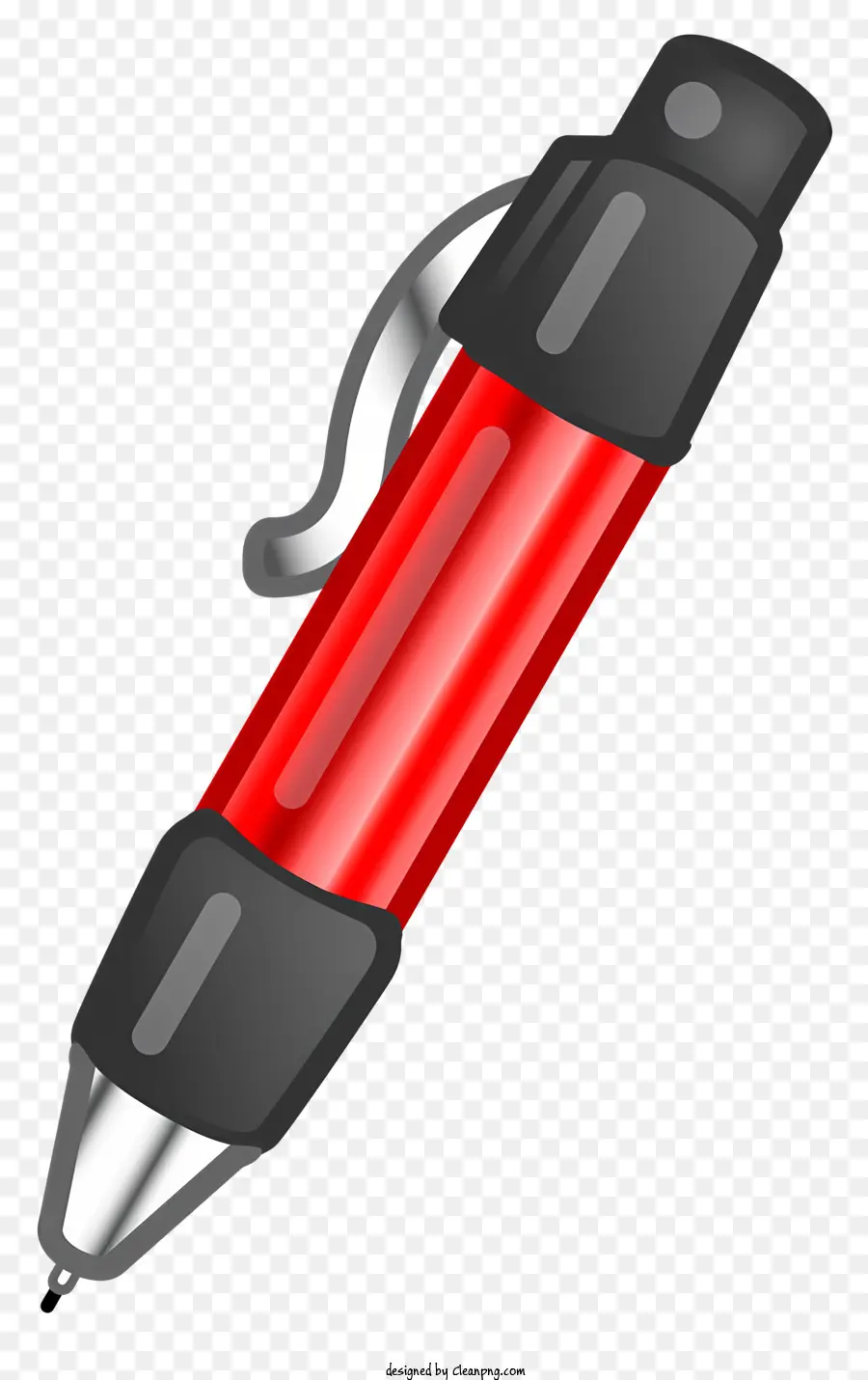 القلم الأحمر والأسود，قلم الفولاذ المقاوم للصدأ PNG