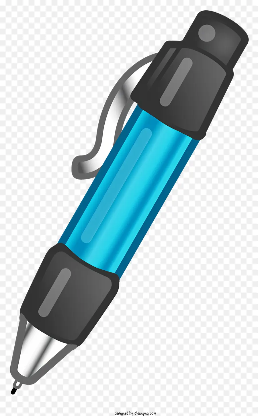 القلم الأسود，الضوء الأزرق PNG