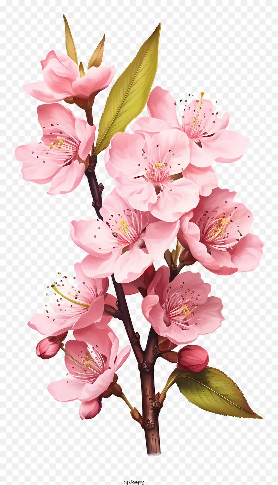 زهر فرع الكرز المسطح，شجرة زهر الوردي PNG