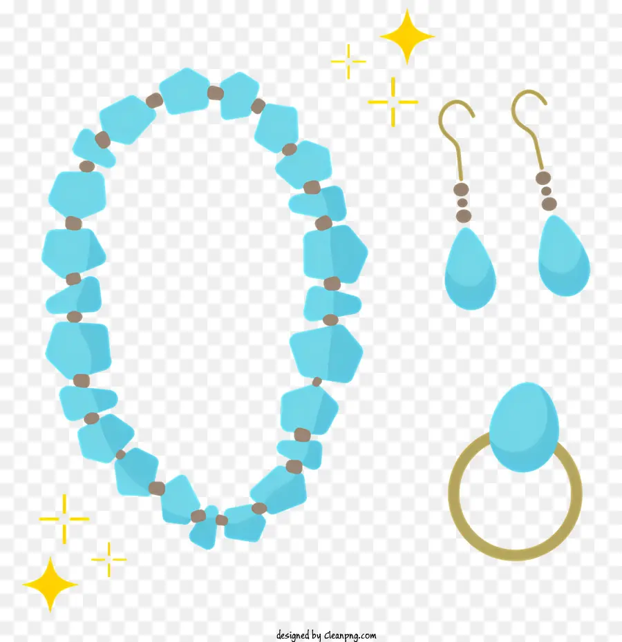أزياء，مجوهرات حبة الزجاج الأزرق PNG